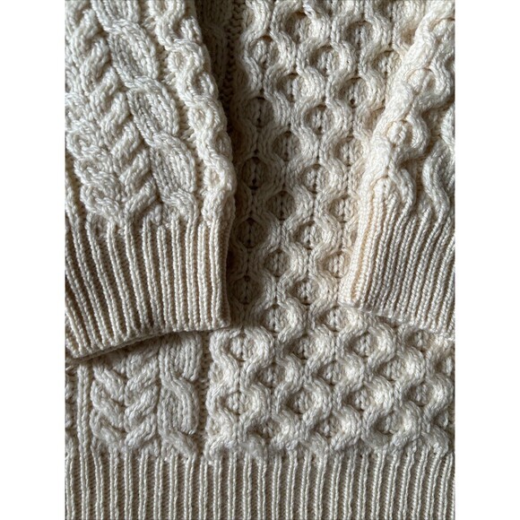 Vintage Connemara Fisherman Cable Knit Wool Sweater Crewneck Men Irish Chunky XL - Picture 4 of 7